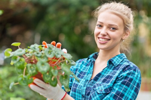 Gardener preparing tools before starting a job